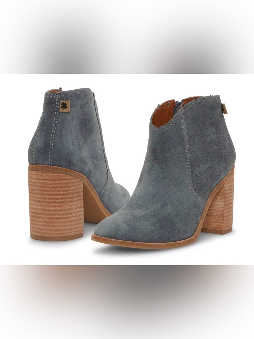 NWOB Lucky Brand Pellyon Heeled Bootie- In Open Grey $139 MSRP - Picture 2 of 16